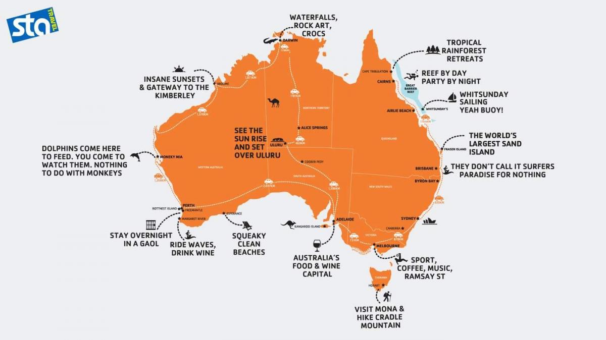 Karte von Australien Strand