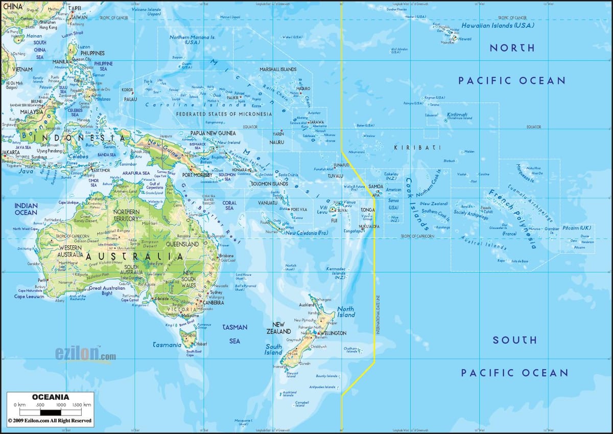 Karte von Australien-Inseln