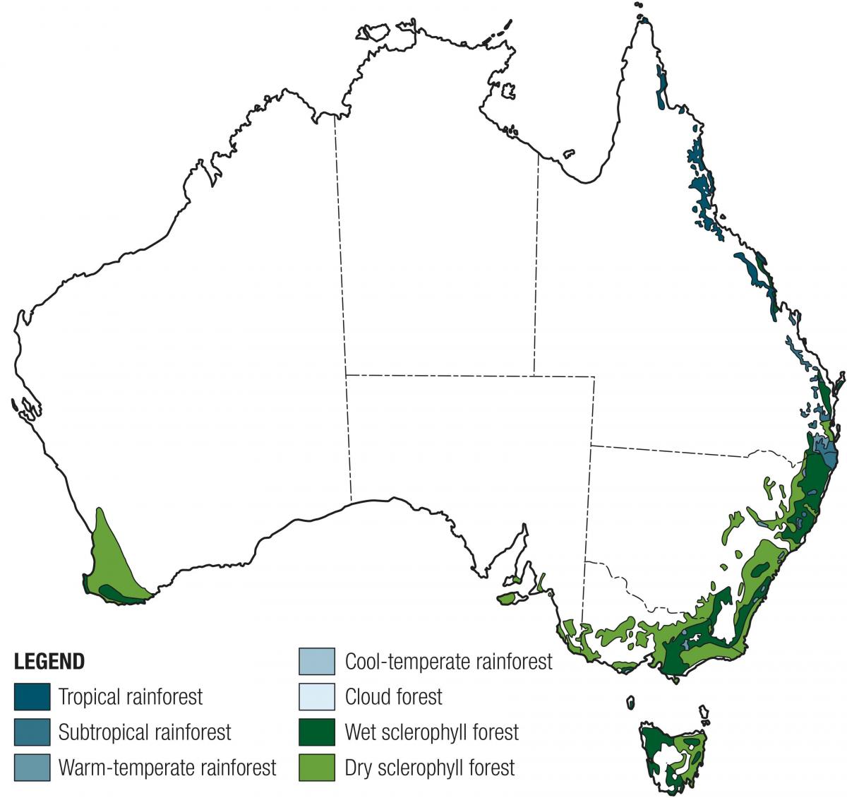 Australien Regenwald Karte 