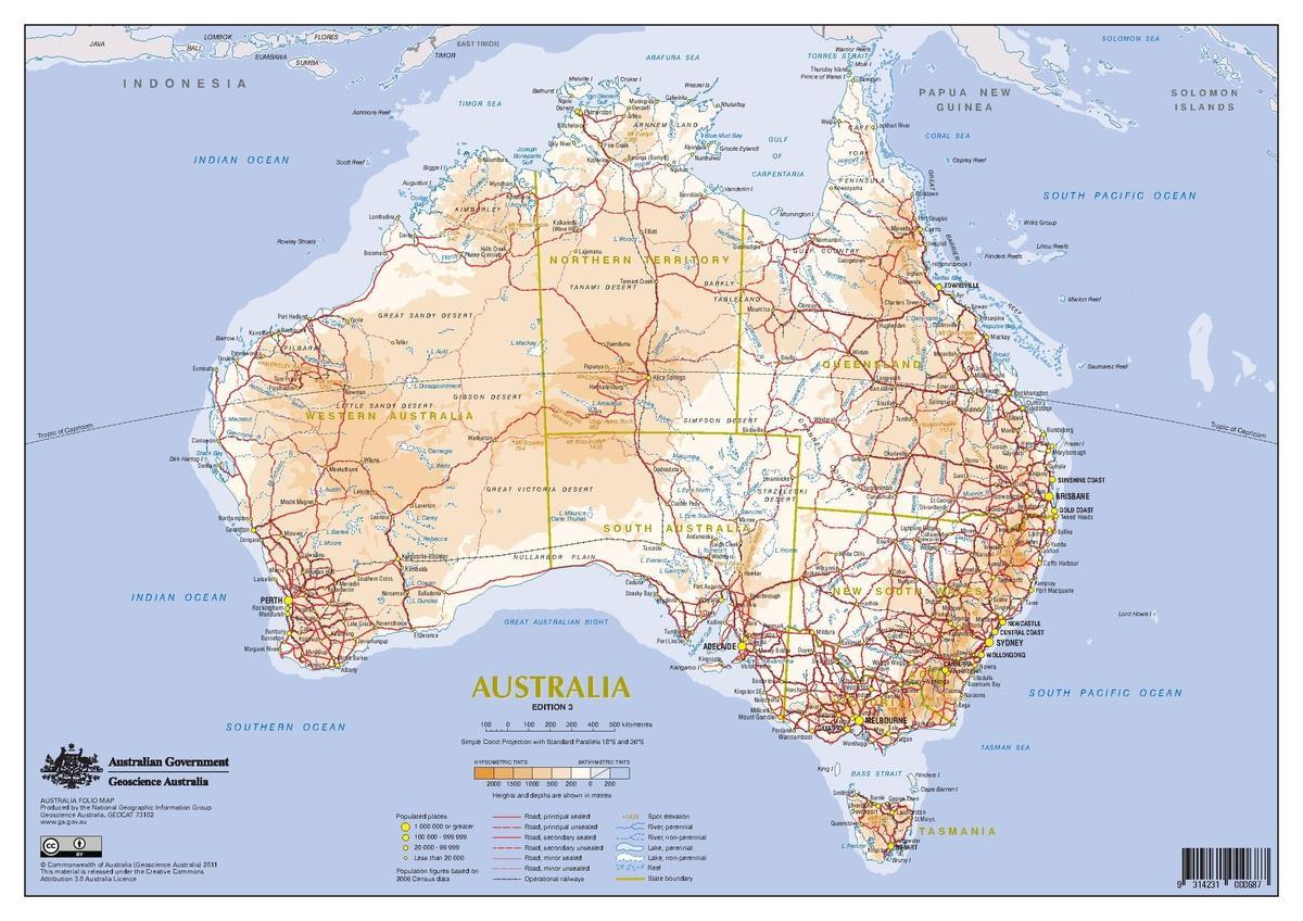 Karte von Australien-Transporte