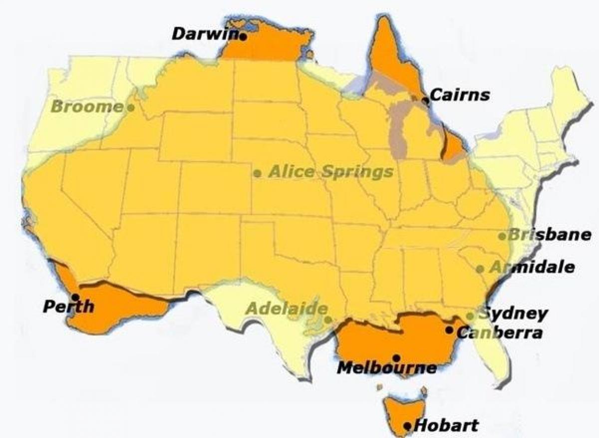 Australien, Amerika Karte