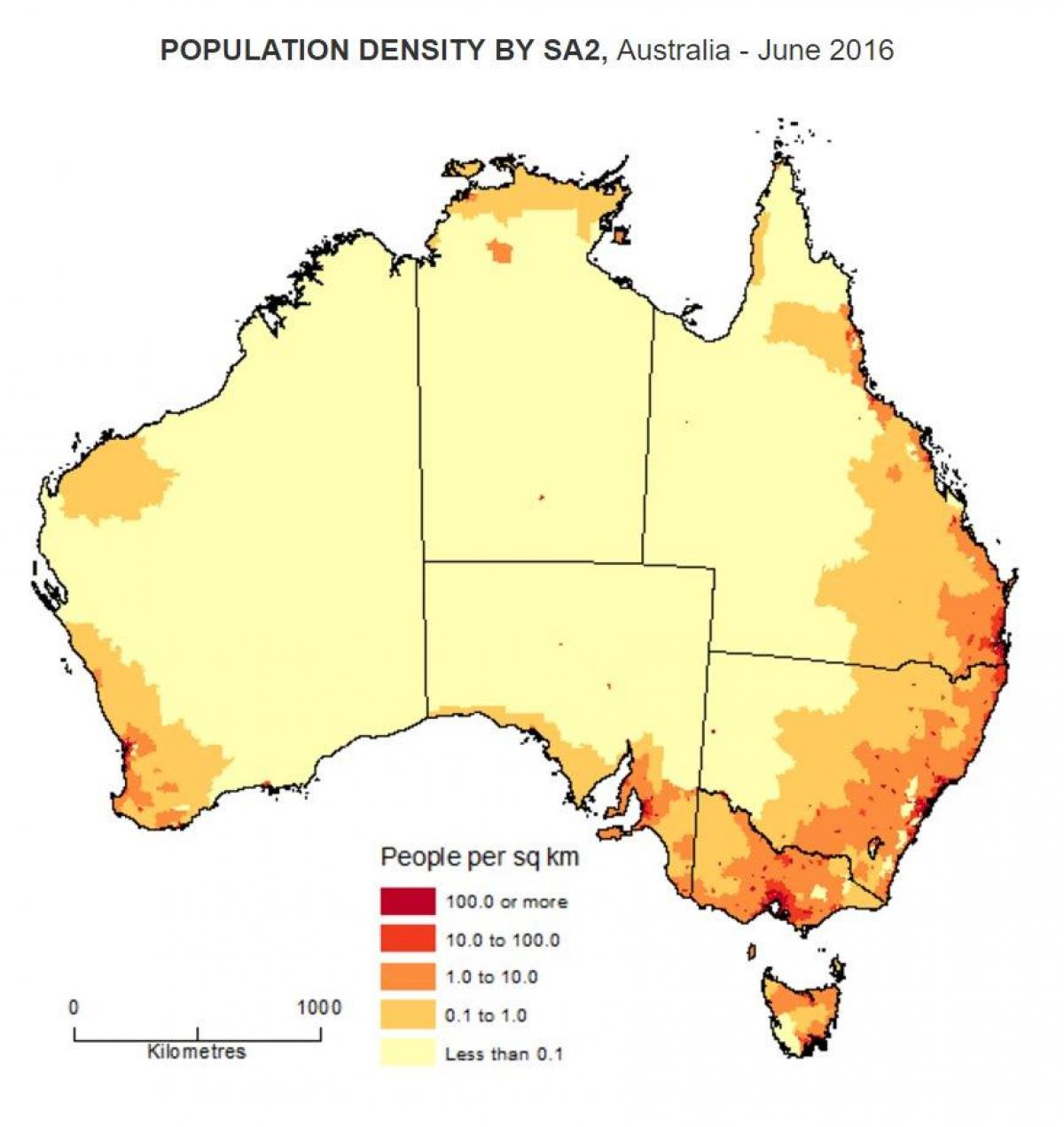 Australische Bevölkerung Karte australischen Bevölkerung Dichte Karte