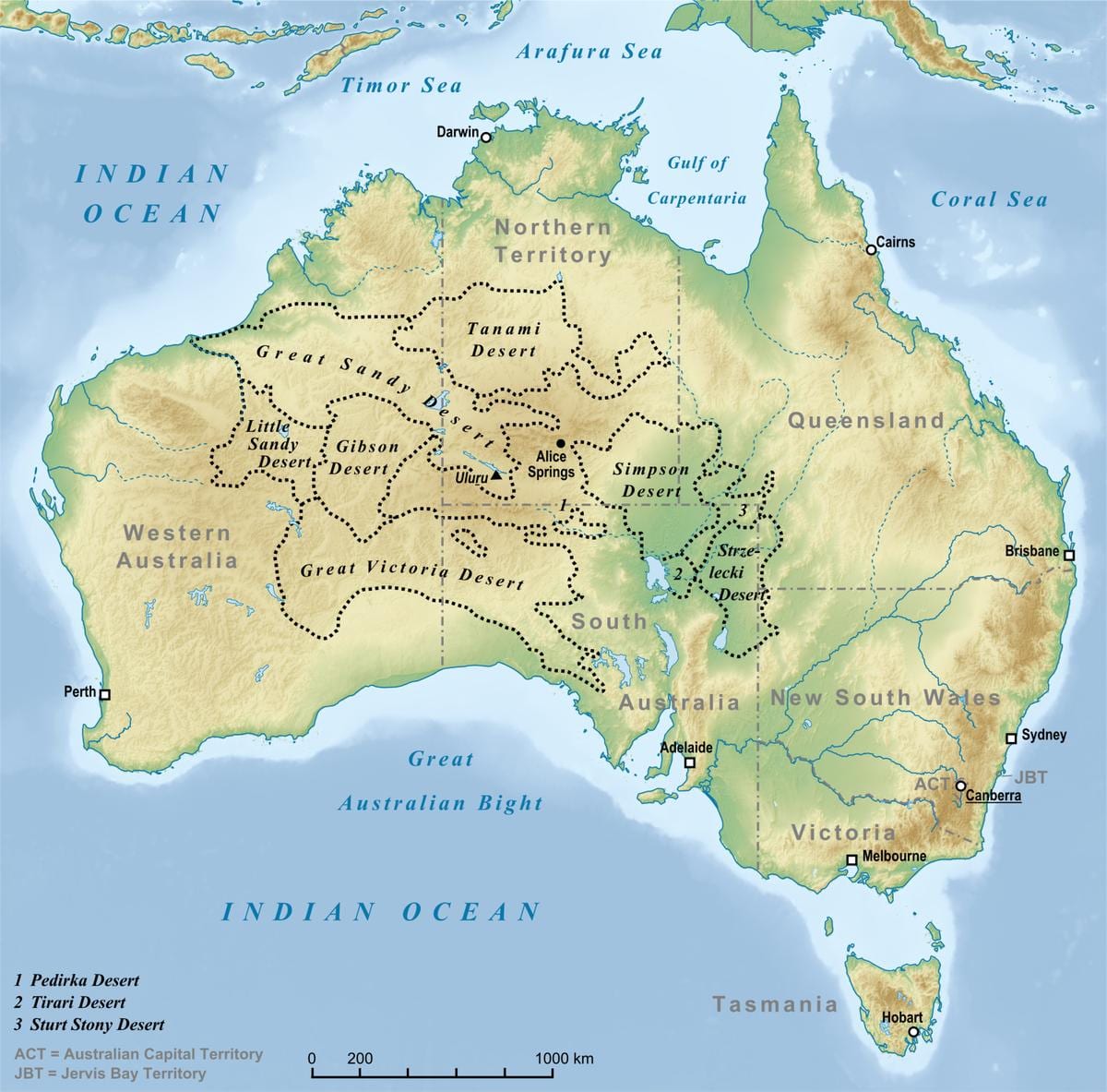 Wüste Australien Karte