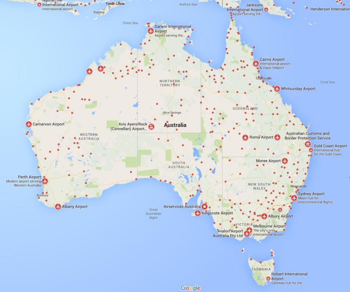 Flughäfen Australien Karte | Norden Landkarte