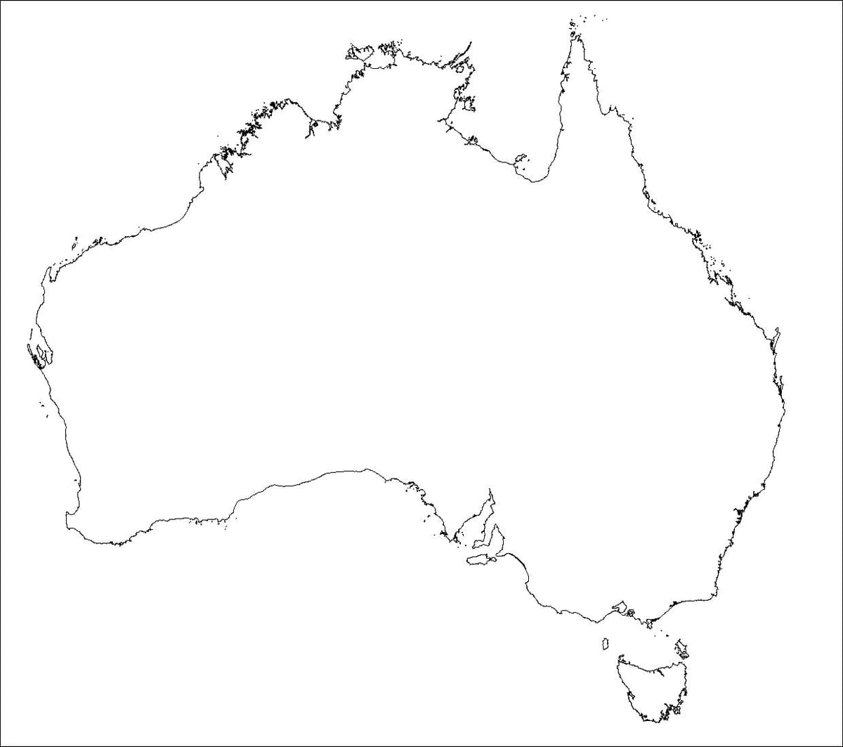 Australien leere Karte