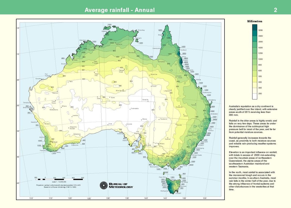 Australian Niederschlag anzeigen