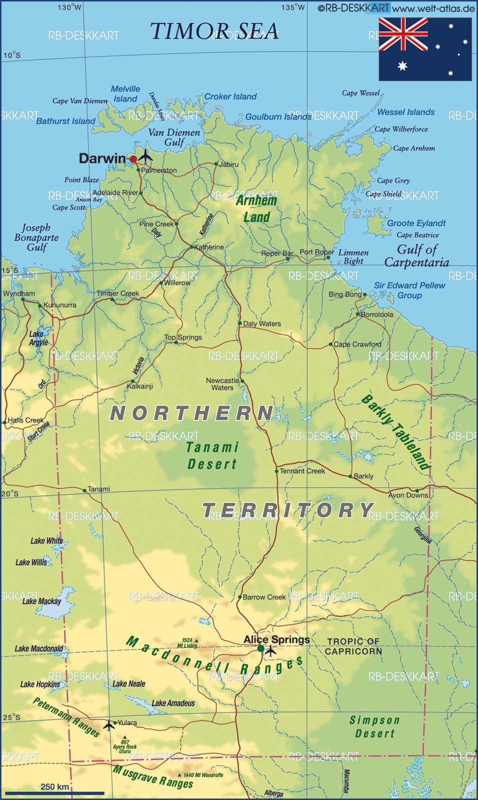 Karte von Nord-Australien