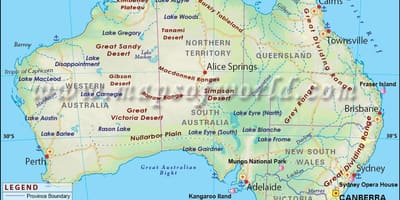 Karte von Australien mit Hauptstädten