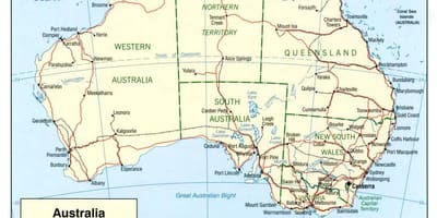 Karte der australischen Ozeane