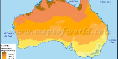 Temperatur-Karte Australien