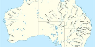 Flüsse in Australien-map