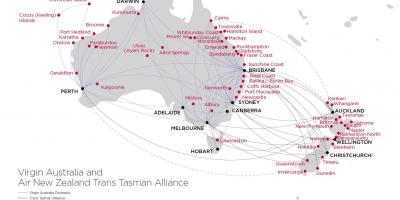 Karte von virgin Australia-Flug